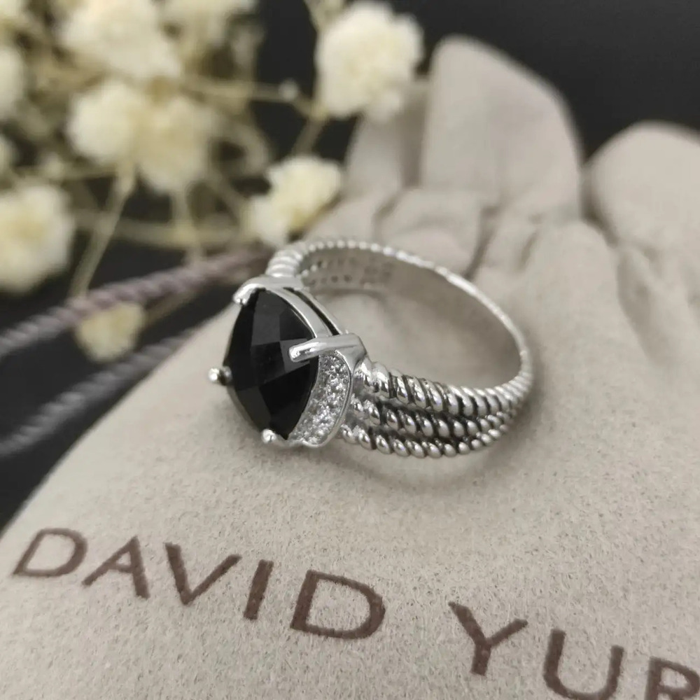David Yurman square diamond ring, black diamond dimensions